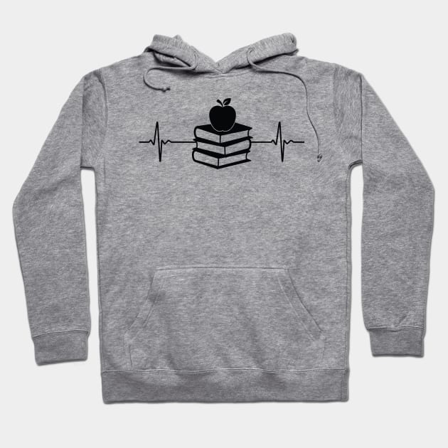 book heartbeat book lovers Hoodie by DragonTees